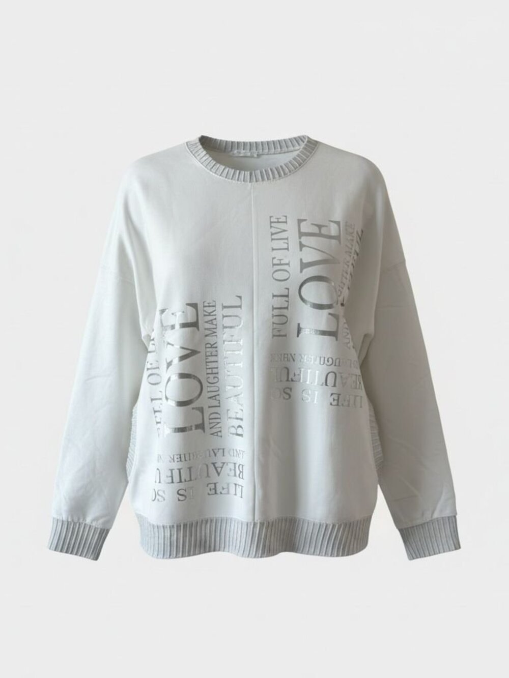 Italian Cream Graphic Sweatshirt | Neutral Minimal | Made in Italy